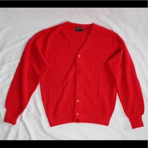 Red Knit Cardiagan Sweater
